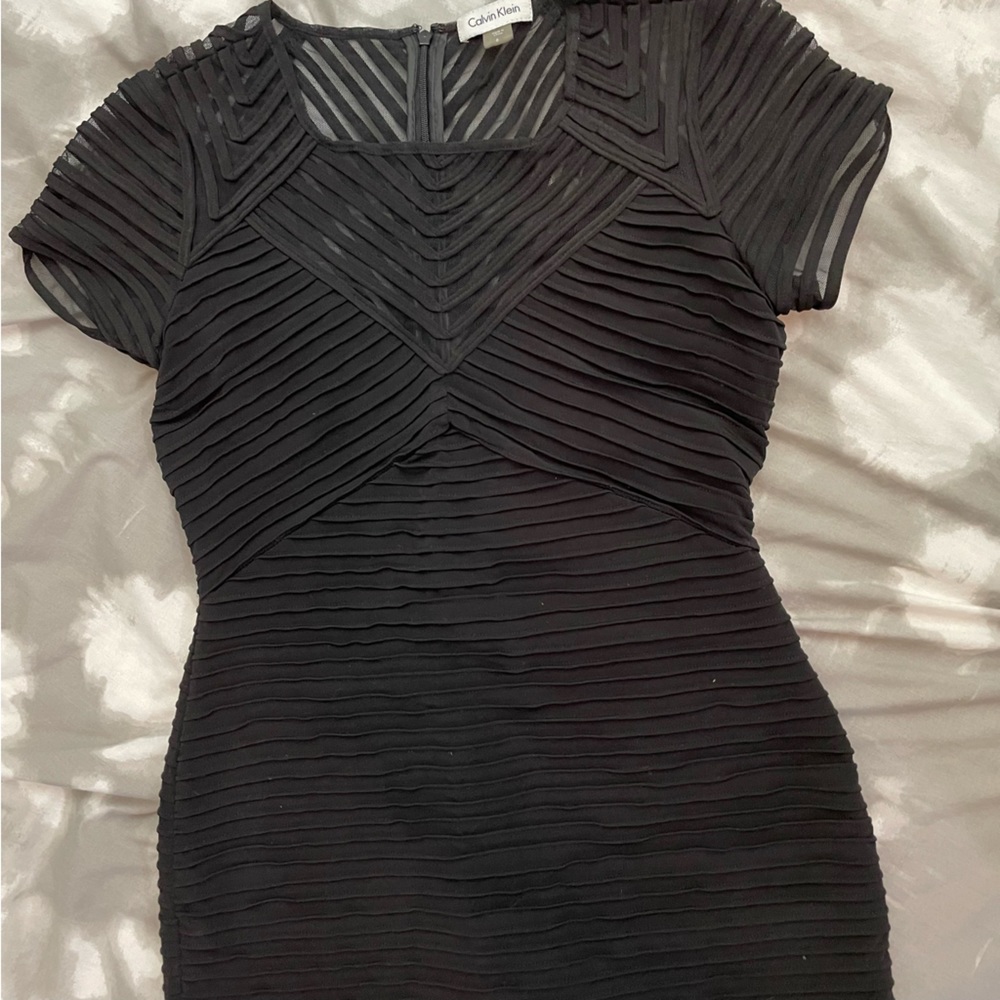 Calvin Klein black fitted dress